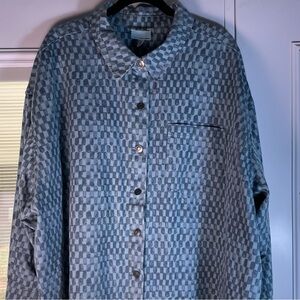 Blue Checkered Button-Up Shirt